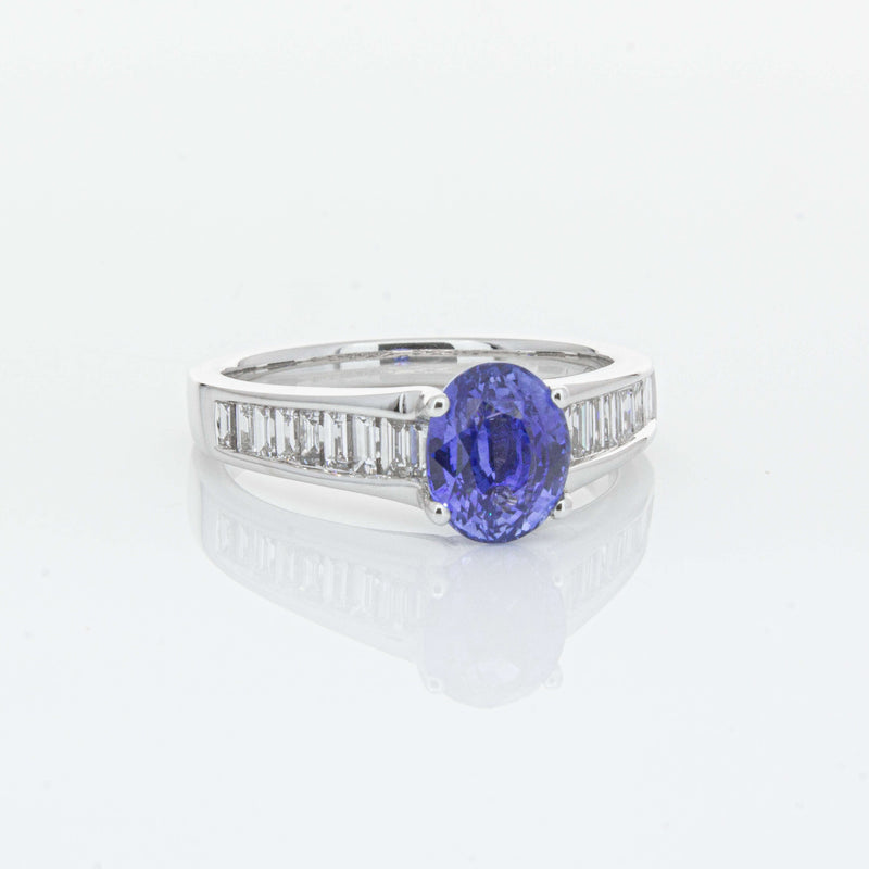 18ct White Gold 1.69ct Sapphire & Diamond Ring-Ring-Walker & Hall