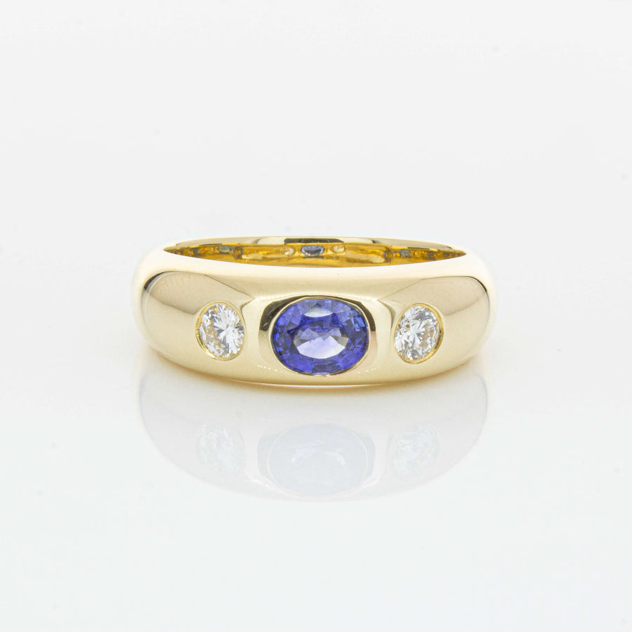 9ct Yellow Gold Sapphire & Diamond Ring