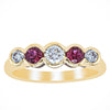 18ct Yellow Gold Ruby & Diamond Five-Stone Natalia Ring - Ring - Walker & Hall