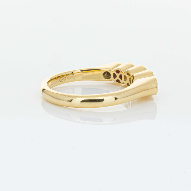 18ct Yellow Gold Ruby & Diamond Five-Stone Natalia Ring-Ring-Walker & Hall