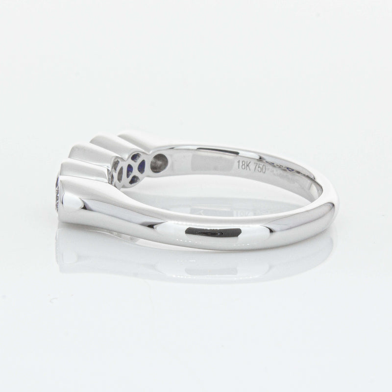18ct White Gold Sapphire & Diamond Five-Stone Natalia Ring-Ring-Walker & Hall