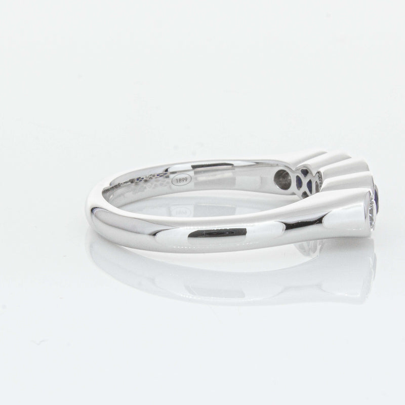 18ct White Gold Sapphire & Diamond Five-Stone Natalia Ring-Ring-Walker & Hall