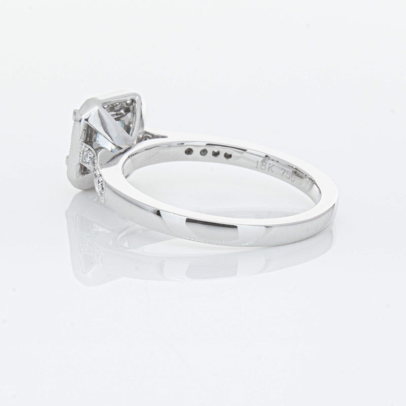 18ct White Gold .46ct Aquamarine & Diamond Mandalay Ring-Ring-Walker & Hall