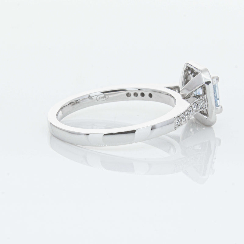 18ct White Gold .46ct Aquamarine & Diamond Mandalay Ring-Ring-Walker & Hall