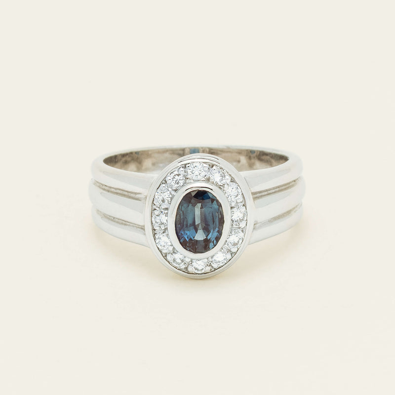 Deja Vu 9ct White Gold 1.00ct Sapphire & Diamond Ring - Ring - Walker & Hall