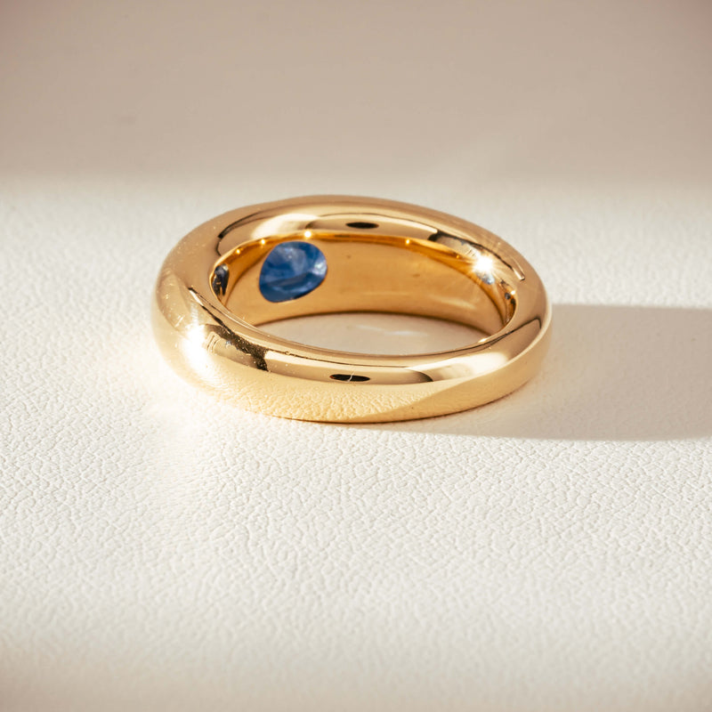 Vintage 18ct Yellow Gold 2.00ct Sapphire Ring-Ring-Walker & Hall