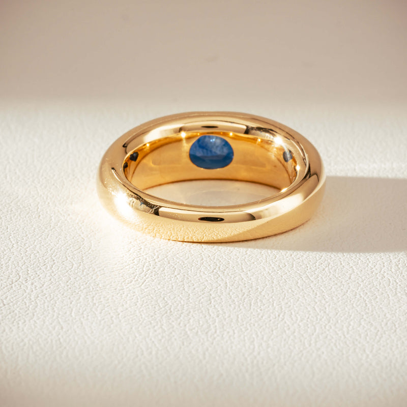 Vintage 18ct Yellow Gold 2.00ct Sapphire Ring-Ring-Walker & Hall