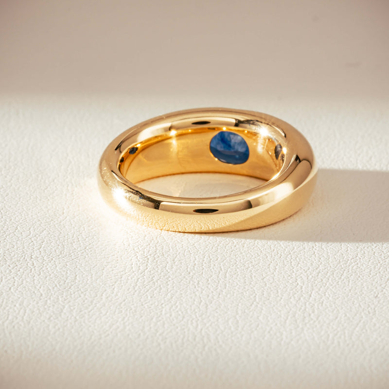 Vintage 18ct Yellow Gold 2.00ct Sapphire Ring-Ring-Walker & Hall