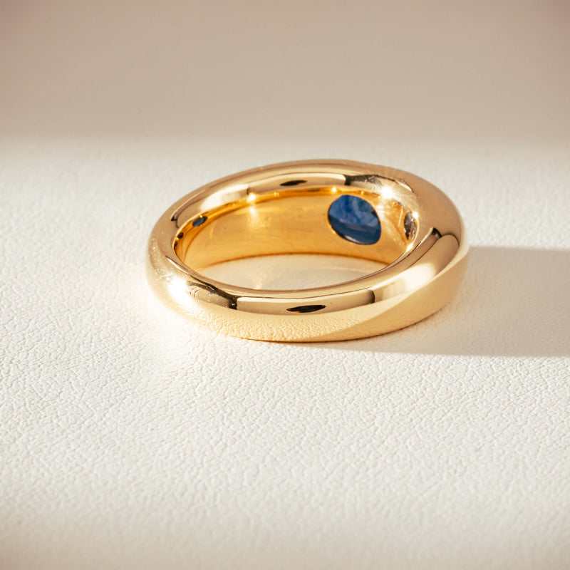 Vintage 18ct Yellow Gold 2.00ct Sapphire Ring-Ring-Walker & Hall