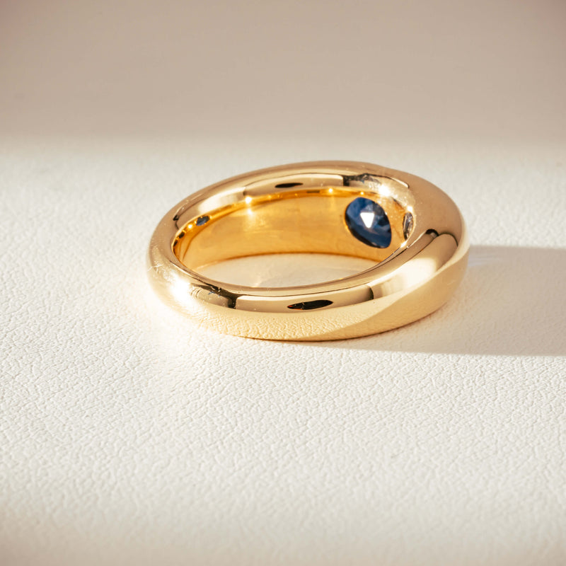 Vintage 18ct Yellow Gold 2.00ct Sapphire Ring-Ring-Walker & Hall