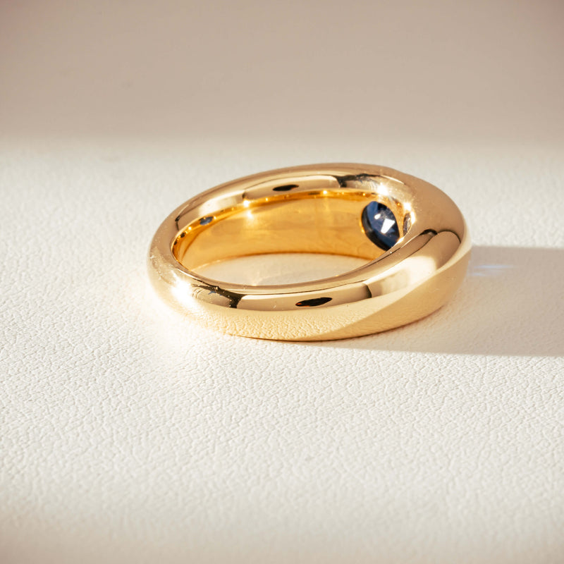 Vintage 18ct Yellow Gold 2.00ct Sapphire Ring-Ring-Walker & Hall