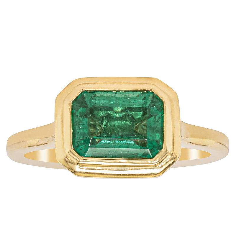 18ct Yellow Gold 1.89ct Emerald Windsor Ring-Ring-Walker & Hall