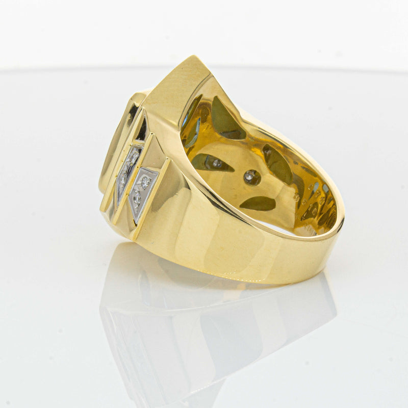 Deja Vu 18ct Yellow Gold 6.00ct Blue Topaz & Diamond Ring-Ring-Walker & Hall