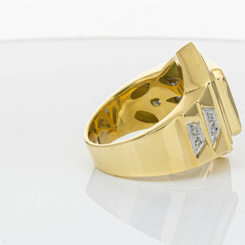 Deja Vu 18ct Yellow Gold 6.00ct Blue Topaz & Diamond Ring-Ring-Walker & Hall