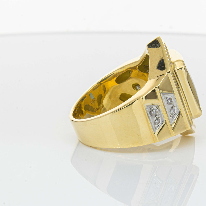 Deja Vu 18ct Yellow Gold 6.00ct Blue Topaz & Diamond Ring-Ring-Walker & Hall