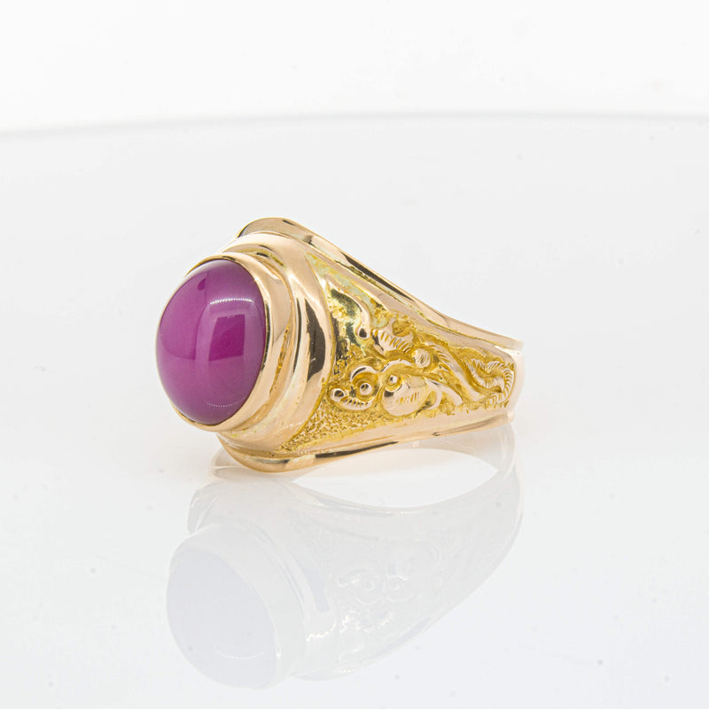 Deja Vu 18ct Yellow Gold Synthetic Star Sapphire Dress Ring - Ring - Walker & Hall