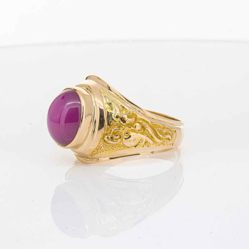 Deja Vu 18ct Yellow Gold Synthetic Star Sapphire Dress Ring - Ring - Walker & Hall
