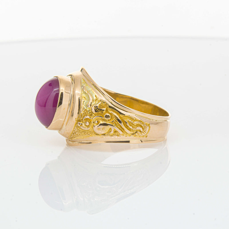 Deja Vu 18ct Yellow Gold Synthetic Star Sapphire Dress Ring - Ring - Walker & Hall