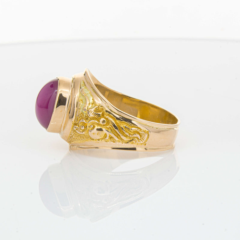 Deja Vu 18ct Yellow Gold Synthetic Star Sapphire Dress Ring - Ring - Walker & Hall