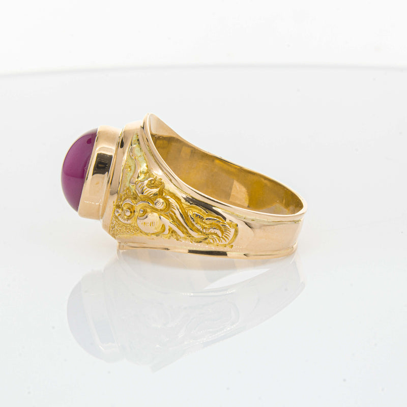 Deja Vu 18ct Yellow Gold Synthetic Star Sapphire Dress Ring - Ring - Walker & Hall