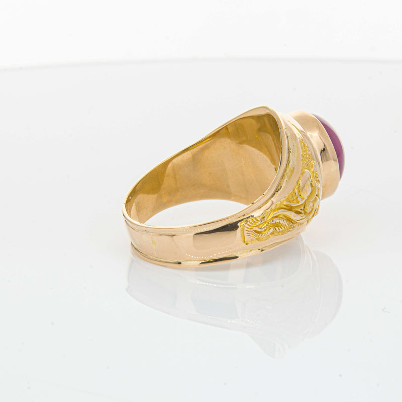 Deja Vu 18ct Yellow Gold Synthetic Star Sapphire Dress Ring - Ring - Walker & Hall