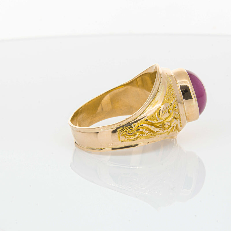 Deja Vu 18ct Yellow Gold Synthetic Star Sapphire Dress Ring - Ring - Walker & Hall