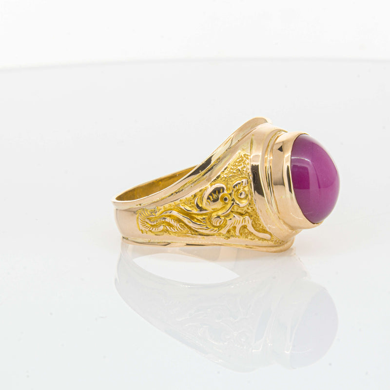 Deja Vu 18ct Yellow Gold Synthetic Star Sapphire Dress Ring - Ring - Walker & Hall