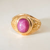 Deja Vu 18ct Yellow Gold Synthetic Star Sapphire Dress Ring - Ring - Walker & Hall