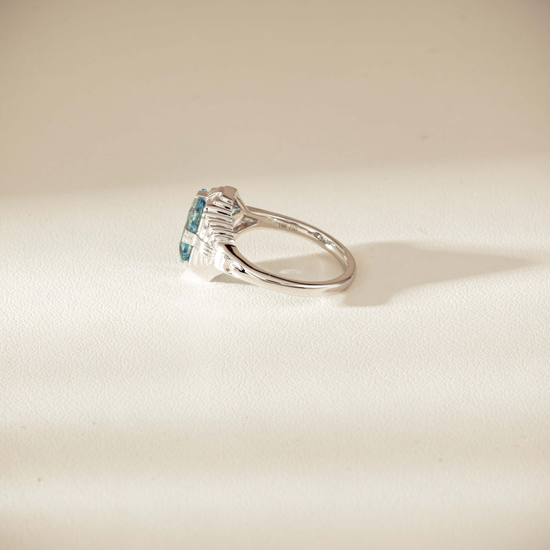 18ct White Gold 2.20ct Aquamarine Nile Ring - Ring - Walker & Hall