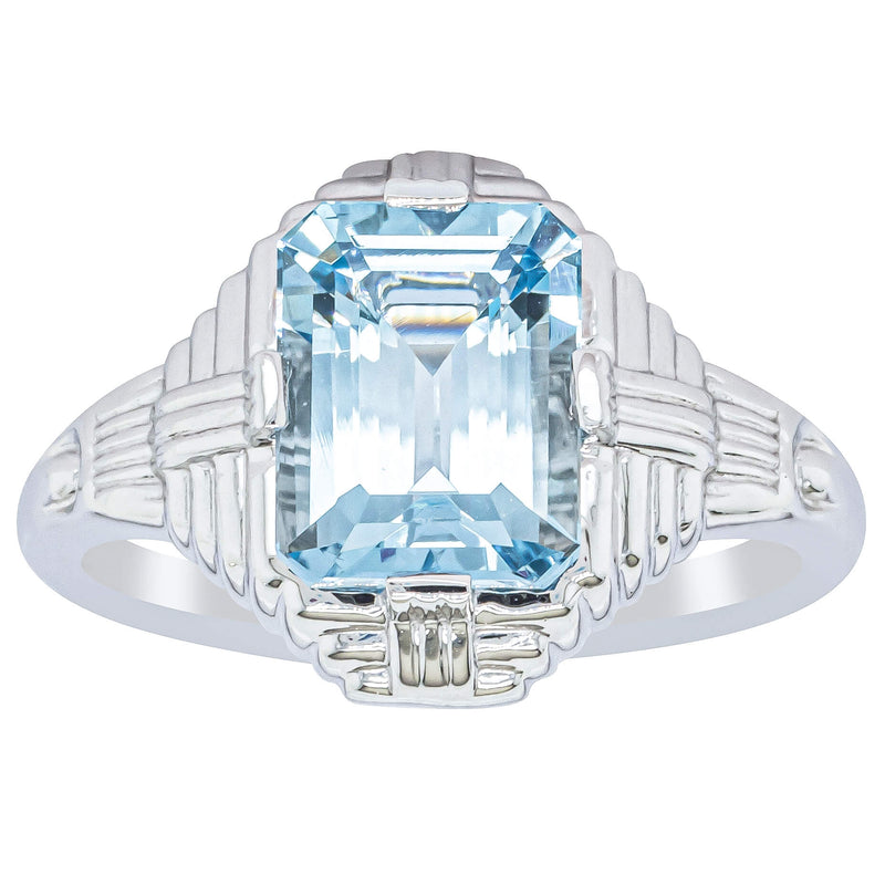 18ct White Gold 2.20ct Aquamarine Nile Ring-Ring-Walker & Hall
