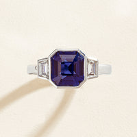 Platinum 5.06ct Sapphire & Diamond Ring - Ring - Walker & Hall