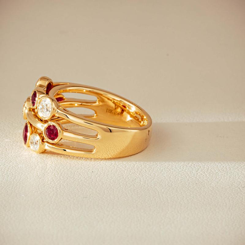 18ct Yellow Gold .69ct Ruby & Diamond Ring - Ring - Walker & Hall