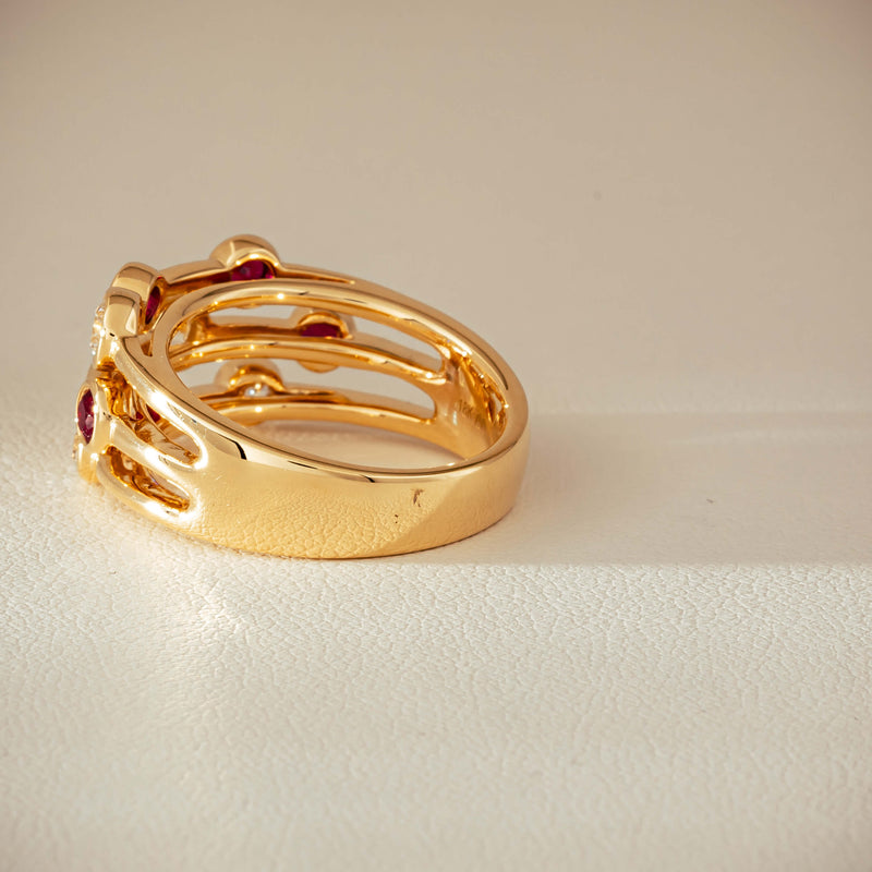 18ct Yellow Gold .69ct Ruby & Diamond Ring - Ring - Walker & Hall