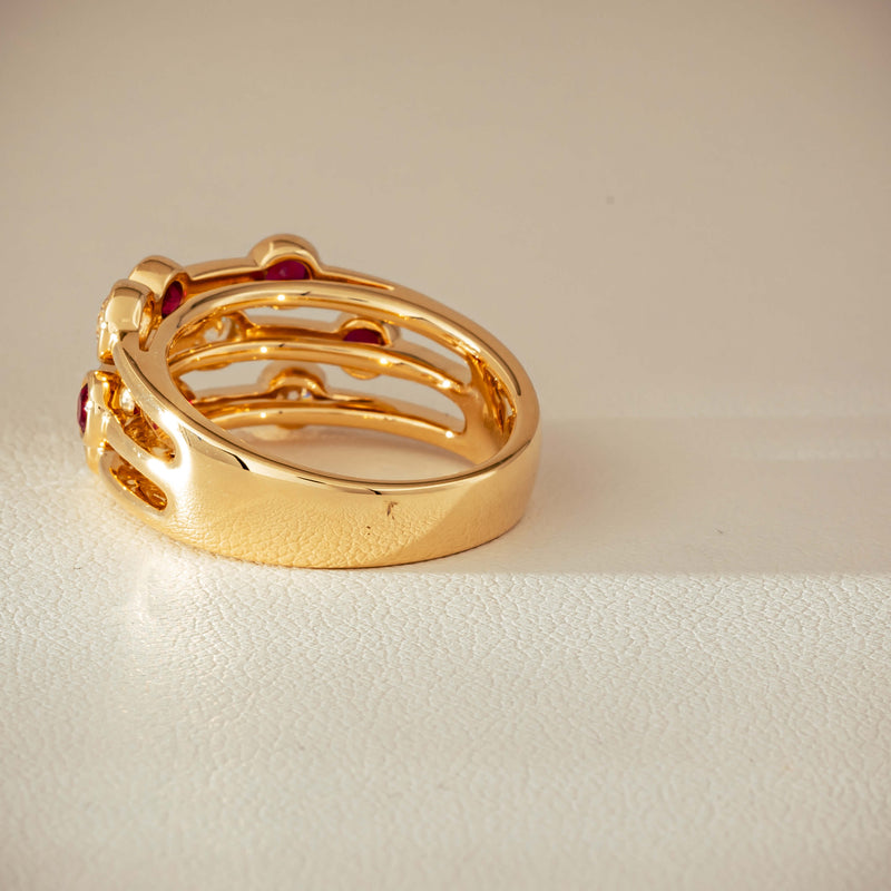 18ct Yellow Gold .69ct Ruby & Diamond Ring - Ring - Walker & Hall