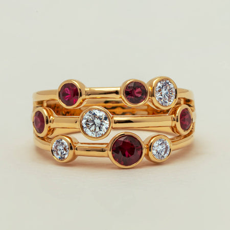 18ct Yellow Gold .69ct Ruby & Diamond Ring - Ring - Walker & Hall