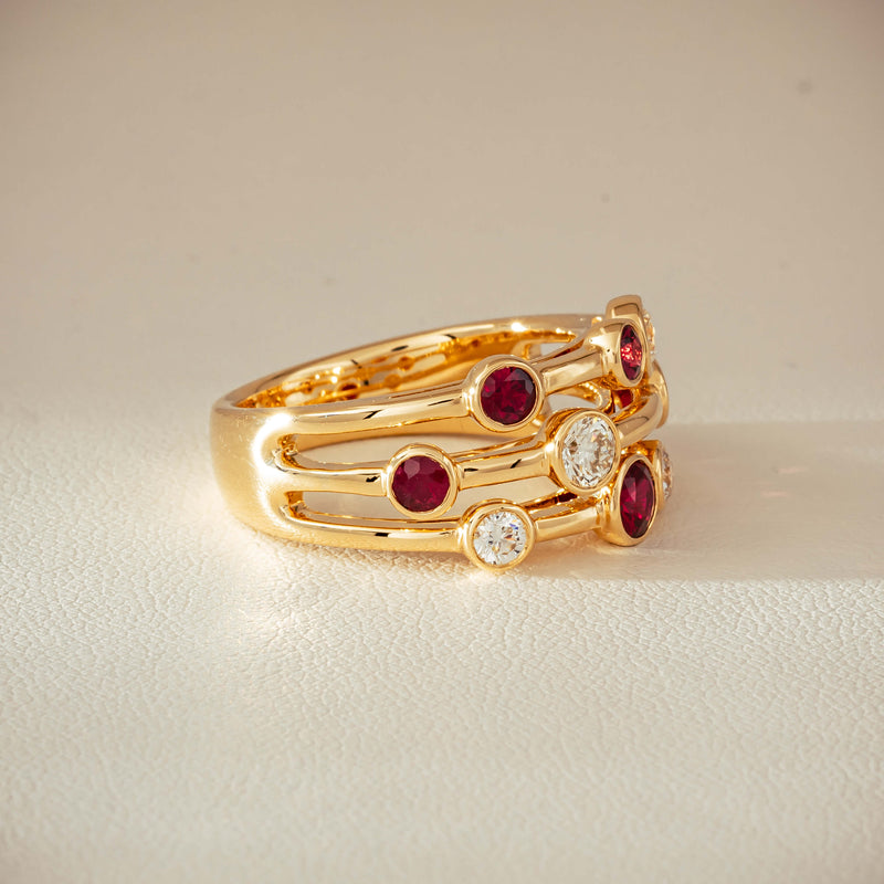 18ct Yellow Gold .69ct Ruby & Diamond Ring - Ring - Walker & Hall