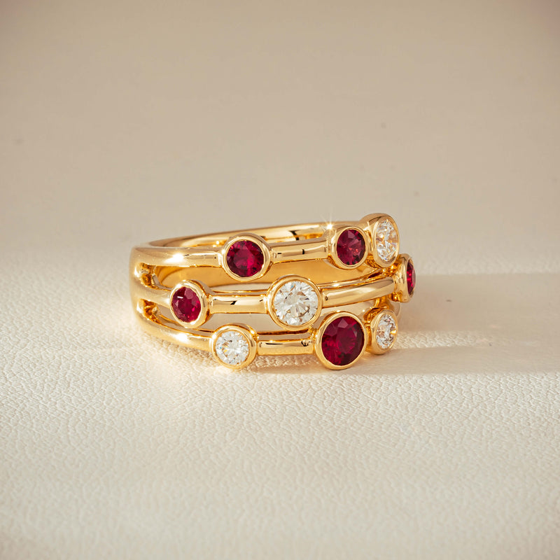 18ct Yellow Gold .69ct Ruby & Diamond Ring - Ring - Walker & Hall