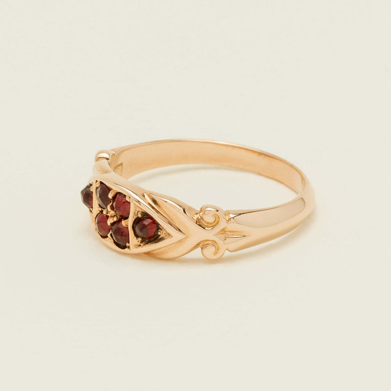 Vintage 15ct Rose Gold Garnet Cluster Ring - Ring - Walker & Hall
