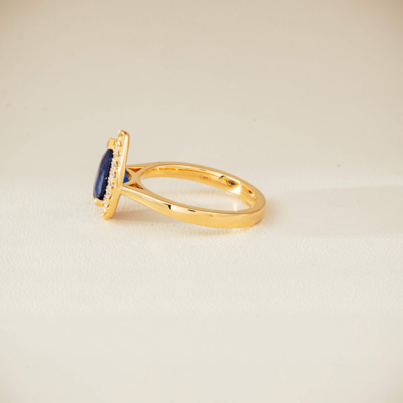 18ct Yellow Gold 2.40ct Sapphire & Diamond Nina Ring - Ring - Walker & Hall