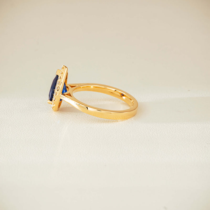 18ct Yellow Gold 2.40ct Sapphire & Diamond Nina Ring - Ring - Walker & Hall