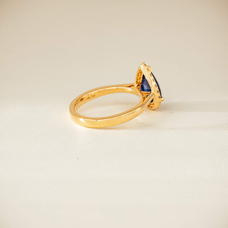 18ct Yellow Gold 2.40ct Sapphire & Diamond Nina Ring - Ring - Walker & Hall