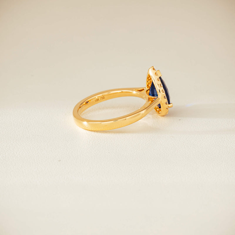 18ct Yellow Gold 2.40ct Sapphire & Diamond Nina Ring - Ring - Walker & Hall