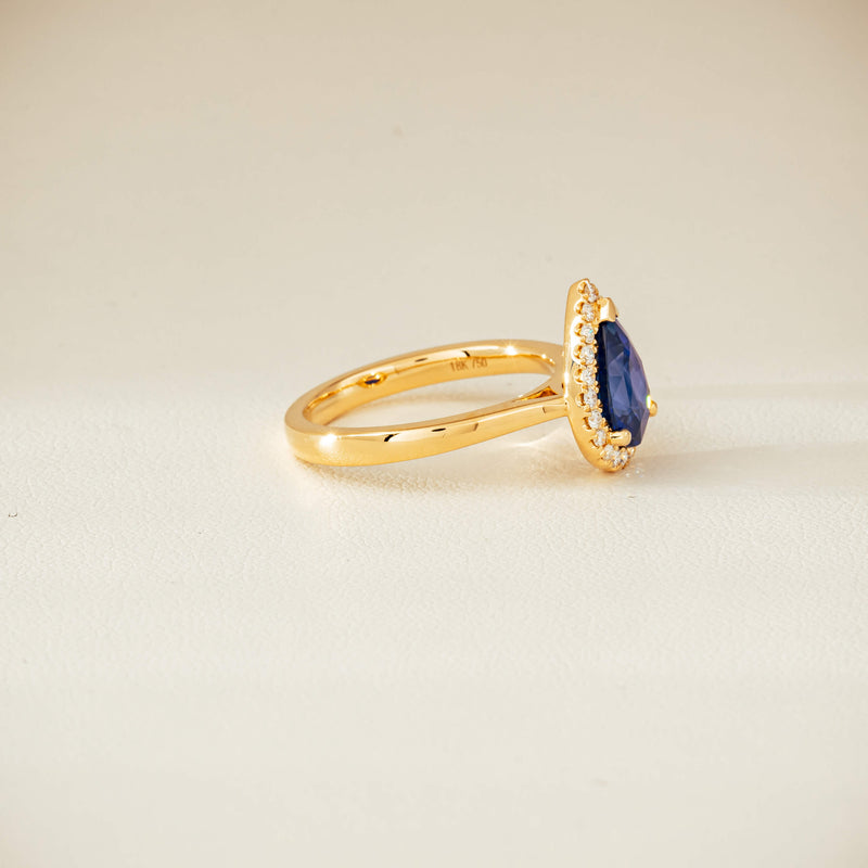 18ct Yellow Gold 2.40ct Sapphire & Diamond Nina Ring - Ring - Walker & Hall