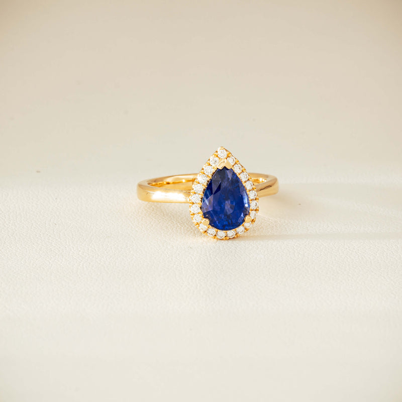 18ct Yellow Gold 2.40ct Sapphire & Diamond Nina Ring - Ring - Walker & Hall