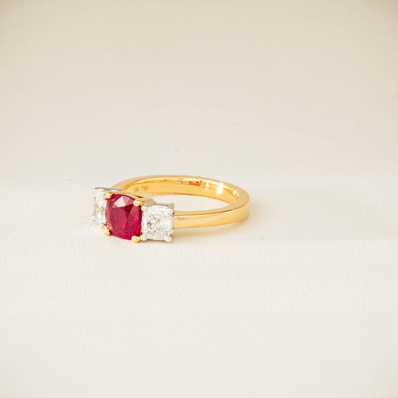 18ct Yellow Gold 1.54ct Ruby & Diamond Odyssey Ring - Ring - Walker & Hall