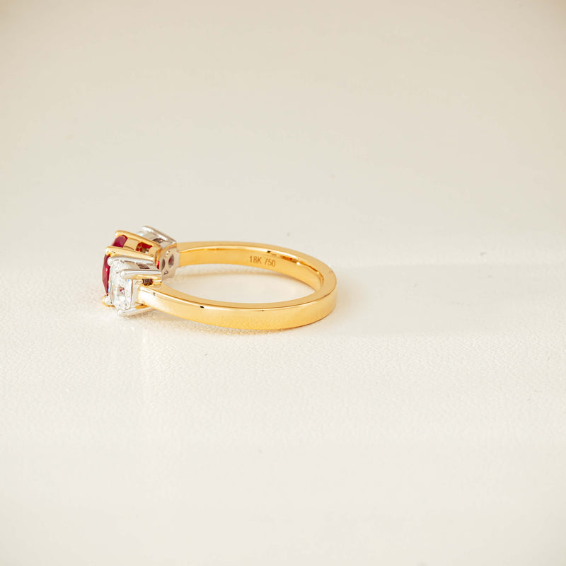 18ct Yellow Gold 1.54ct Ruby & Diamond Odyssey Ring - Ring - Walker & Hall
