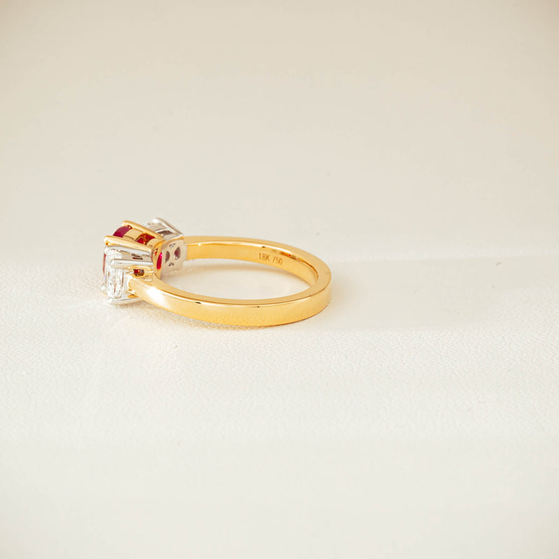 18ct Yellow Gold 1.54ct Ruby & Diamond Odyssey Ring - Ring - Walker & Hall