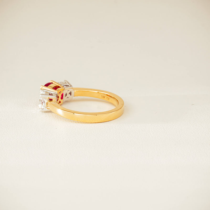 18ct Yellow Gold 1.54ct Ruby & Diamond Odyssey Ring - Ring - Walker & Hall