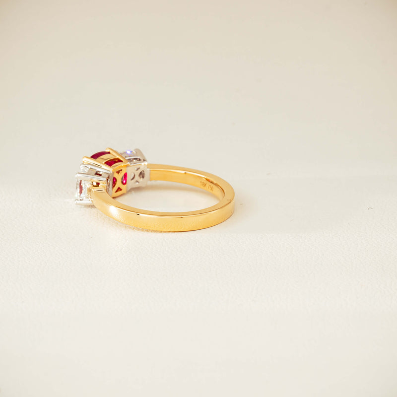 18ct Yellow Gold 1.54ct Ruby & Diamond Odyssey Ring - Ring - Walker & Hall