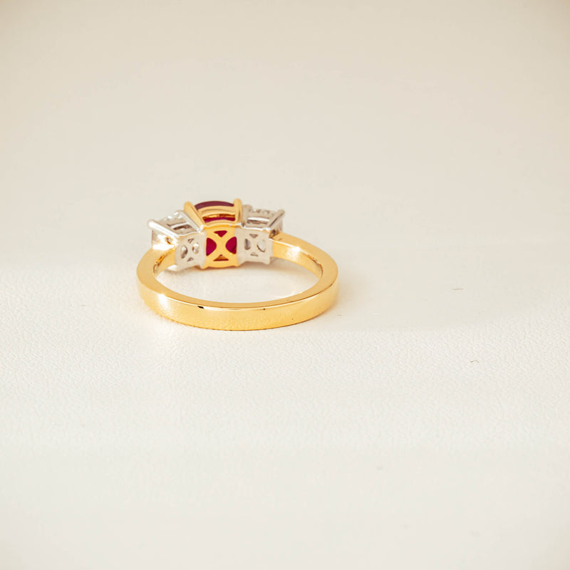 18ct Yellow Gold 1.54ct Ruby & Diamond Odyssey Ring - Ring - Walker & Hall